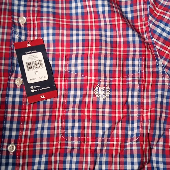 Chaps easy care button up mens xl shirt - Picture 2 of 4